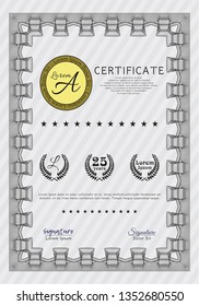 Grey Diploma template. Superior design. Customizable, Easy to edit and change colors. Easy to print. 