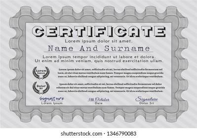 Grey Diploma. Vector illustration. Easy to print. Perfect design. 