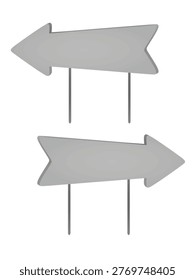 Grey direction signs. vector illustration