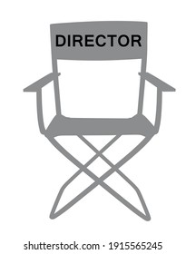 Grey Director's  Chair. Vector Illustration