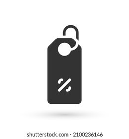 Grey Discount percent tag icon isolated on white background. Shopping tag sign. Special offer sign. Discount coupons symbol.  Vector