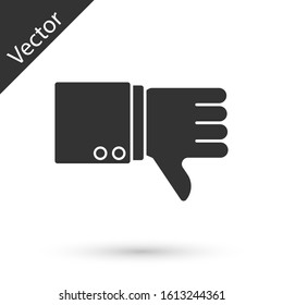 Grey Dislike icon isolated on white background.  Vector Illustration