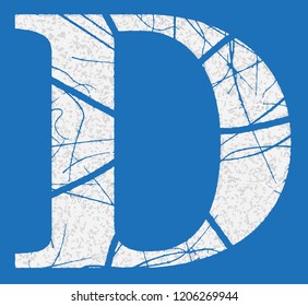 Grey distressed cracked font.