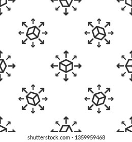 Grey Distribution icon isolated seamless pattern on white background. Content distribution concept. Vector Illustration