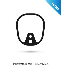 Icono de máscara de buceo gris aislado en fondo blanco. Deporte extremo. Equipamiento submarino para bucear.  Vector