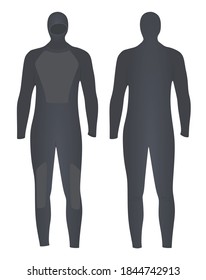 Grey diving wetsuit. vector illustration