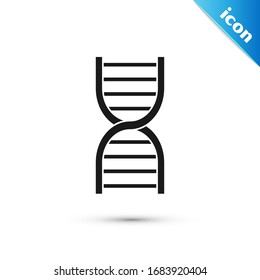 Grey DNA symbol icon isolated on white background.  Vector Illustration