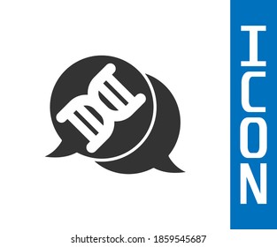 Grey DNA symbol icon isolated on white background.  Vector