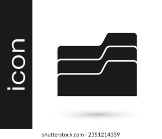 Grey Document folder icon isolated on white background. Accounting binder symbol. Bookkeeping management.  Vector Illustration