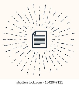 Grey Document icon isolated on beige background. File icon. Checklist icon. Business concept. Abstract circle random dots. Vector Illustration