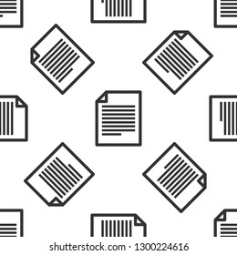 Grey Document icon isolated seamless pattern on white background. File icon. Checklist icon. Business concept. Vector Illustration