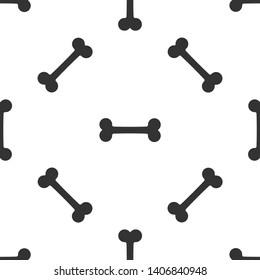 Grey Dog bone icon isolated seamless pattern on white background. Pets food symbol. Vector Illustration