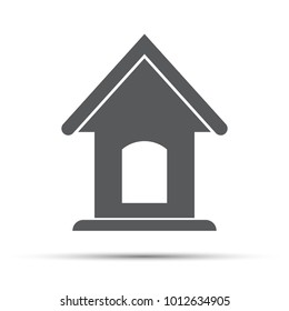 Grey dog house icon