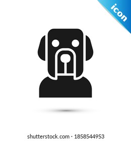 Grey Dog icon isolated on white background.  Vector