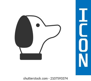 Grey Dog icon isolated on white background.  Vector