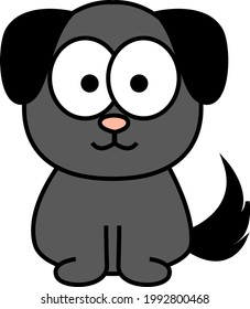 Grey dog, illustration, on a white background.