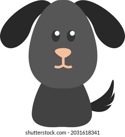 Cachorro cinzento, ilustração, vetor, em um fundo branco.