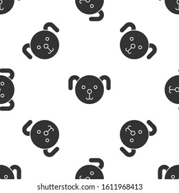 Grey Dog zodiac sign icon isolated seamless pattern on white background. Astrological horoscope collection.  Vector Illustration