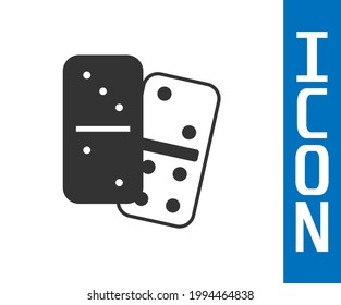 Grey Domino icon isolated on white background.  Vector