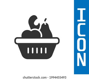 Grey Donation food box icon isolated on white background.  Vector