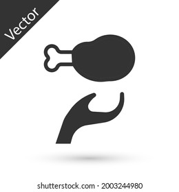 Grey Donation food icon isolated on white background.  Vector