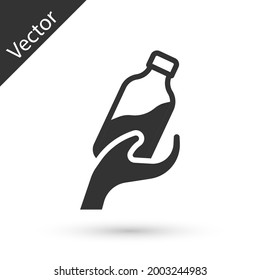 Icono de agua de la donación gris aislado en fondo blanco.  Vector
