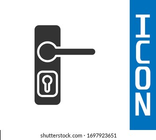 Grey Door handle icon isolated on white background. Door lock sign.  Vector Illustration