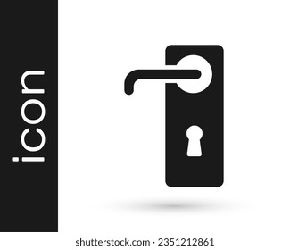 Grey Door handle icon isolated on white background. Door lock sign.  Vector Illustration
