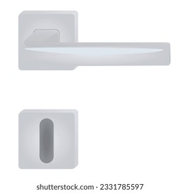 Grey door handle. vector illustration