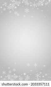 Grey Dots Vector Grey Background. Overlay Minimal Snowfall Banner. Chrismas Snow Illustration. Subtle Snowflake Design.