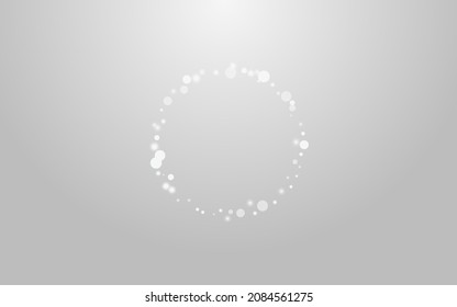 Grey Dots Vector Grey Background. White Shine Stars Backdrop. Chrismas Snowfall Pattern. Bokeh Confetti Postcard.