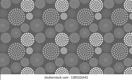 Grey Dotted Concentric Circles Background Pattern