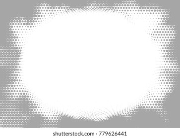 Grey dotted halftone background. Grunge vector pattern for business design. Gradient texture in pop art style. Universal stipple dot template