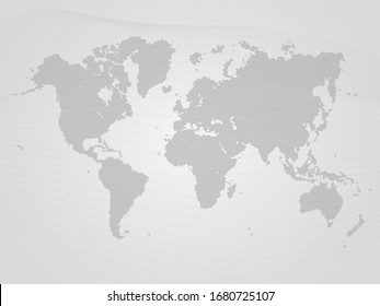 Grey Dotted World Map Vector Illustration Background