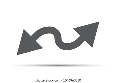 Grey double arrow in different directions