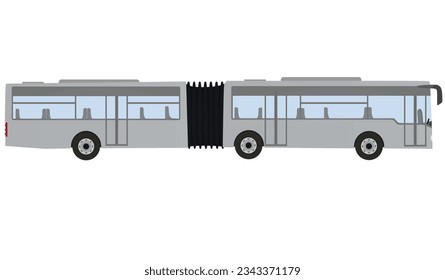 Grey double bus. vector illustration
