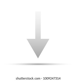 Grey down arrow with shadow