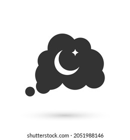 Grey Dreams icon isolated on white background. Sleep, rest, dream concept. Resting time and comfortable relaxation.  Vector