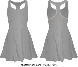 Grey dress. vector illustration