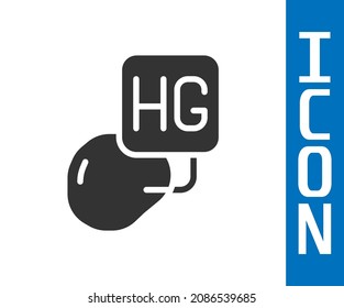 Grey Drop of mercury icon isolated on white background.  Vector