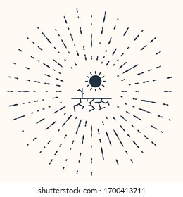Grey Drought icon isolated on beige background. Abstract circle random dots. Vector Illustration