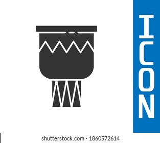 Grey Drum icon isolated on white background. Music sign. Musical instrument symbol.  Vector