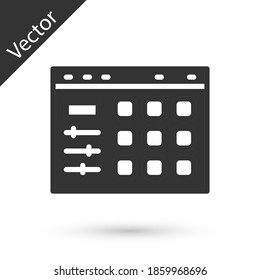 Grey Drum machine icon isolated on white background. Musical equipment. Vector.