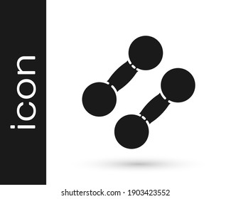 Grey Dumbbell icon isolated on white background. Muscle lifting icon, fitness barbell, gym, sports equipment, exercise bumbbell.  Vector Illustration
