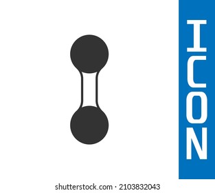 Icono gris de Dumbbell aislado en fondo blanco. Levantamiento muscular, barbacoa de fitness, equipamientos deportivos.  Vector