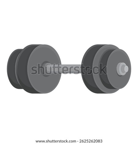 Grey dumbbell for weight training, showing the concept of bodybuilding and healthy lifestyle