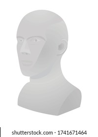 Grey  dummy head mannequin. vector illustration