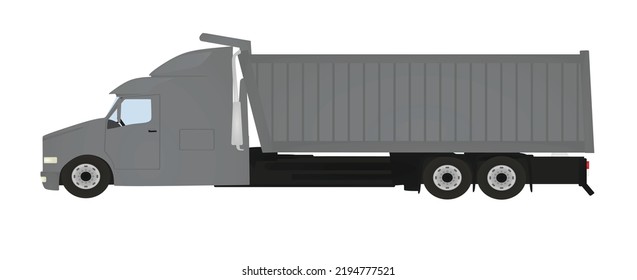 Grey  dumping truck. vector illustration