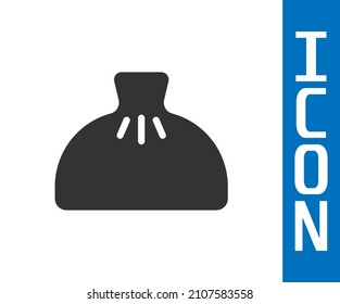 Grey Dumpling icon isolated on white background. Traditional chinese dish.  Vector