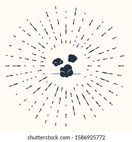 Grey Dust icon isolated on beige background. Abstract circle random dots. Vector Illustration